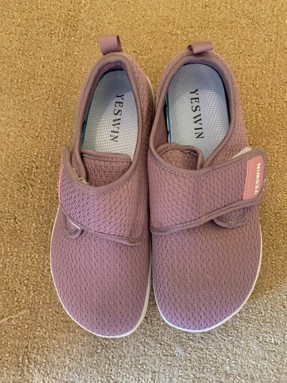 YESWIN Women's Walking Shoes EU 39/US 8-8.5 Purple Slip-On Comfort Shoes